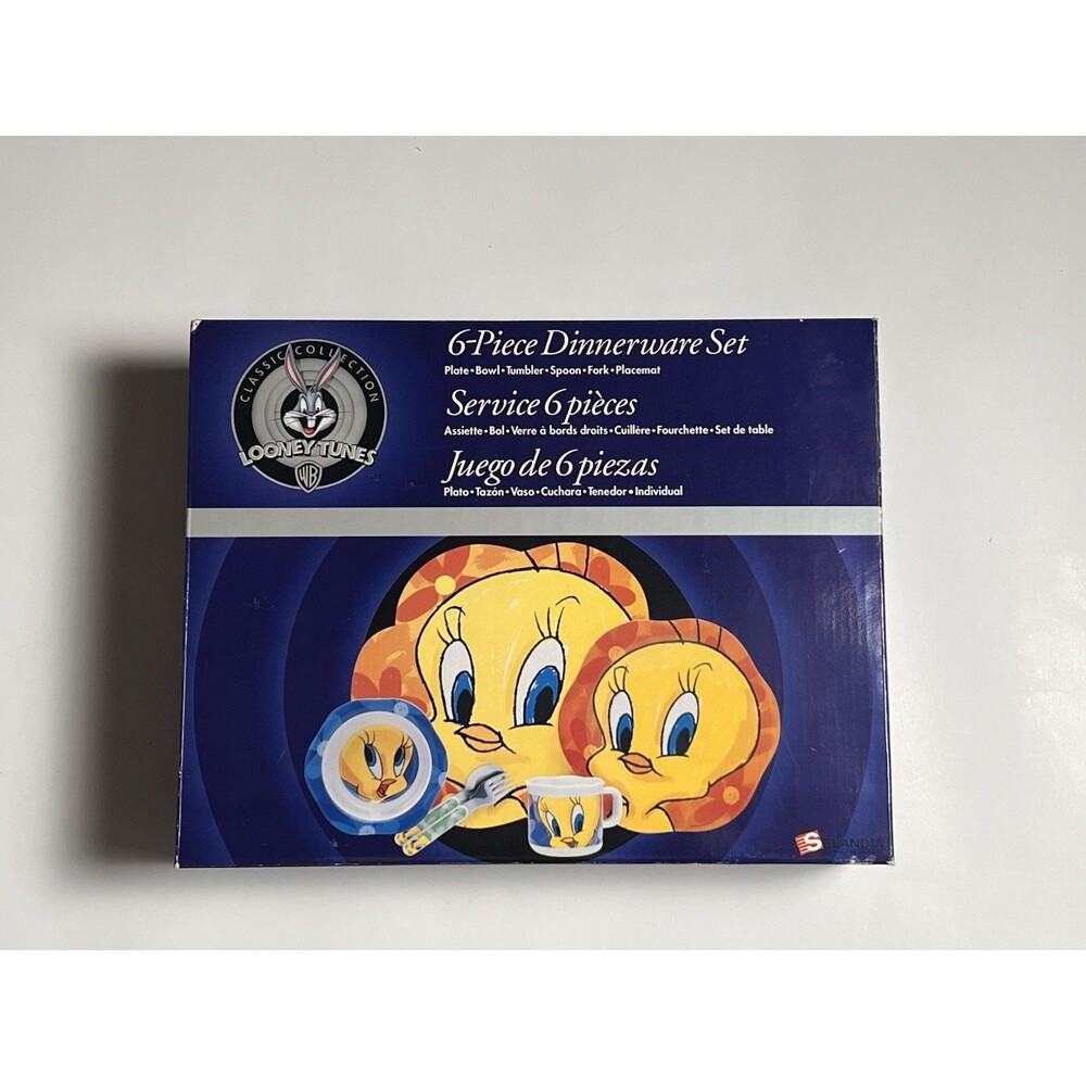 1998 Looney Tunes Tweety Bird 6 Piece Dinnerware Set Zak Designs Vintage